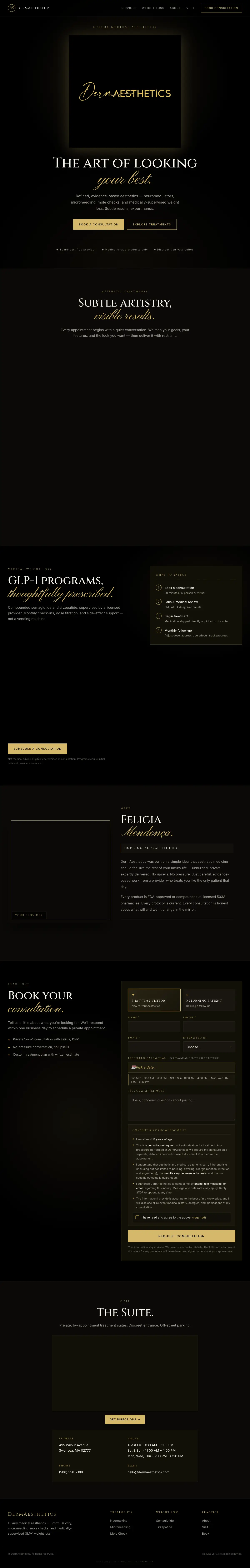 DermAesthetics full homepage