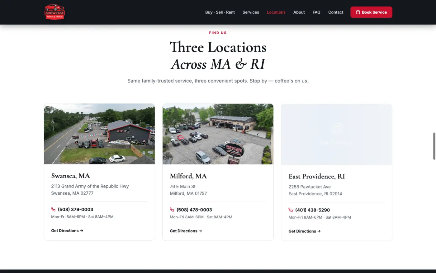 Locations section