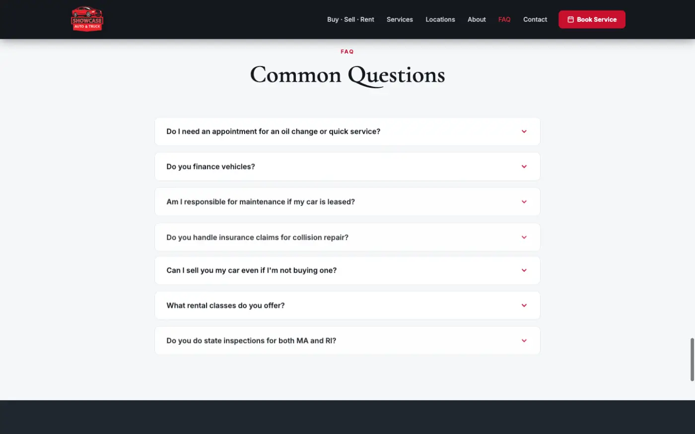 FAQ section